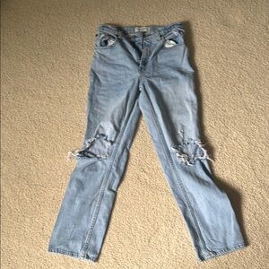 Women's Light Blue Distressed Jeans